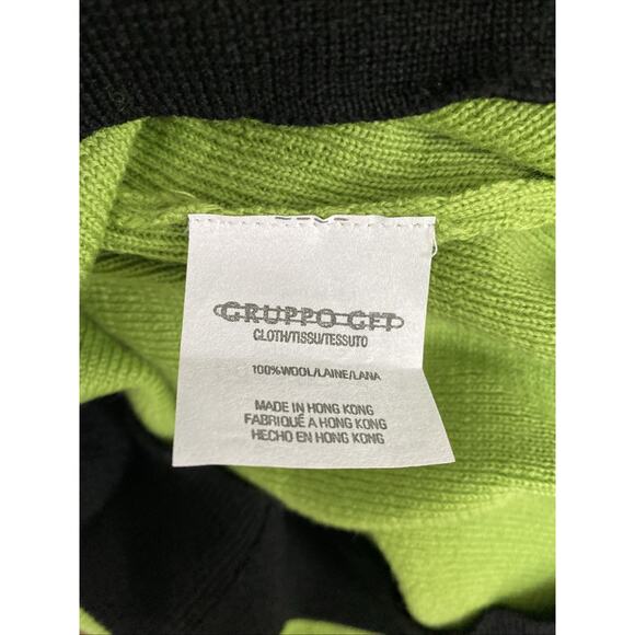 NWT Emanuel Ungaro Wool Turtleneck Sweater Pullover Long Sleeve Green Black M - Picture 6 of 6